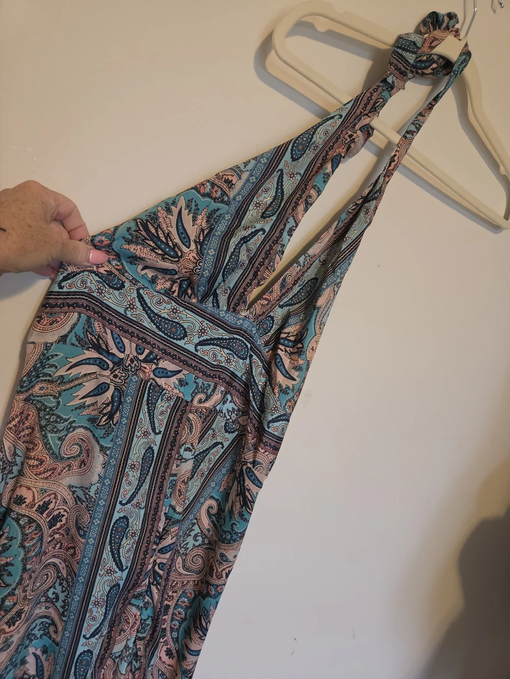 Paisley Halter Wide Leg Jumpsuit - Picture 4 of 7